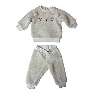 H&M Baby Bear Fleece Sweatshirt & Pants Set Size 6M